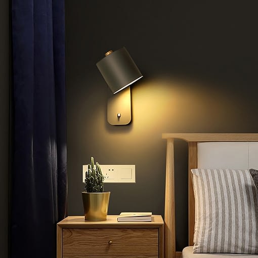 Living Bedroom Bed Lamps Home Led, Wall Light Fixture With Switch